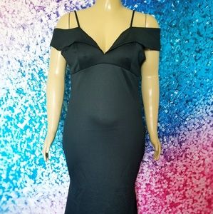 Black Plus Size Slit Dress